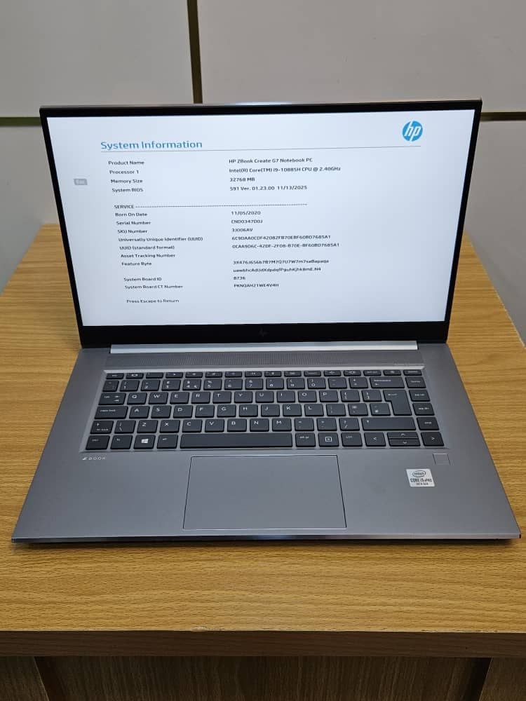 HP ZBook Create G7 15.6" FHD– Intel Core i9 10th Gen | 32GB RAM | 512GB SSD | NVIDIA RTX 2070 8GB GDDR6 | Backlit Keyboard| Includes Charger - Image 4